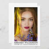 Model Actor Comp Kaart 1 Foto 5x7 White (Voorkant / Achterkant)