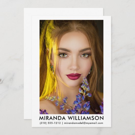 Model Actor Comp Kaart 1 Foto 5x7 White (Voorkant / Achterkant)