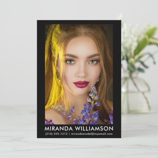 Model Actor Comp Kaart 1 Foto 5x7 zwart (Staand voorkant)