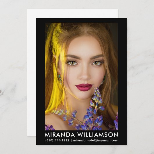 Model Actor Comp Kaart 1 Foto 5x7 zwart (Voorkant / Achterkant)