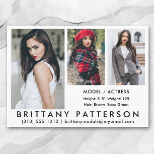 Model Actor Comp Kaart 3 Foto 5 x 7 Wh