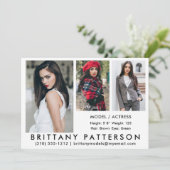 Model Actor Comp Kaart 3 Foto 5 x 7 Wh (Staand voorkant)