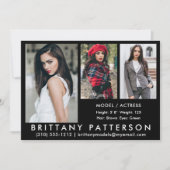 Model Actor Comp Kaart 3 Foto 5x7 Blk (Voorkant)