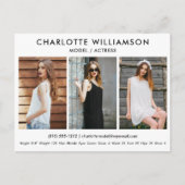 Model Actor Comp Kaart 3 Foto Briefkaart Wit (Voorkant)