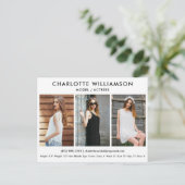 Model Actor Comp Kaart 3 Foto Briefkaart Wit (Staand voorkant)