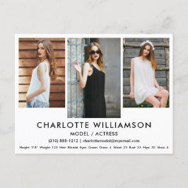 Model Actor Comp Kaart 3 Foto Briefkaart Wit