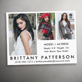 Model Actor Comp Kaart 3 Foto Briefkaart Wit