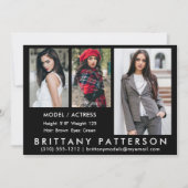 Model Actor Comp Kaart 3 Foto zwart, 5 x 7 (Voorkant)