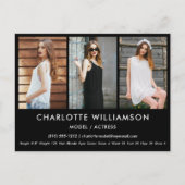 Model Actor Comp Kaart 3 Foto zwart Briefkaart (Voorkant)