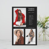 Model Actor Comp Kaart 3 Foto Zwart Flyer (Staand voorkant)