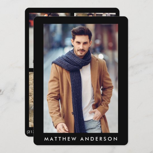 Model Actor Comp Kaart - 3 Fotoback Blk R (Voorkant / Achterkant)