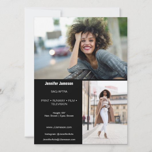 Model Actor Comp Kaart | 3 foto's (Achterkant)