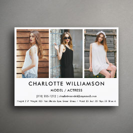 Model Actor Comp Kaart 3 Photo White Briefkaart