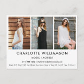 Model Actor Comp Kaart 3 Photo White Briefkaart (Voorkant)