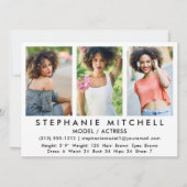 Model Actor Comp Kaart - 3 Photo Wht (Voorkant)