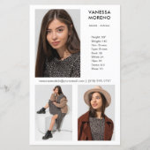 Model Actor Comp Kaart 4 Foto 2 Zijde Witte Flyer (Achterkant)