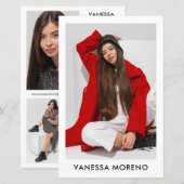 Model Actor Comp Kaart 4 Foto 2 Zijde Witte Flyer (Voorkant / Achterkant)