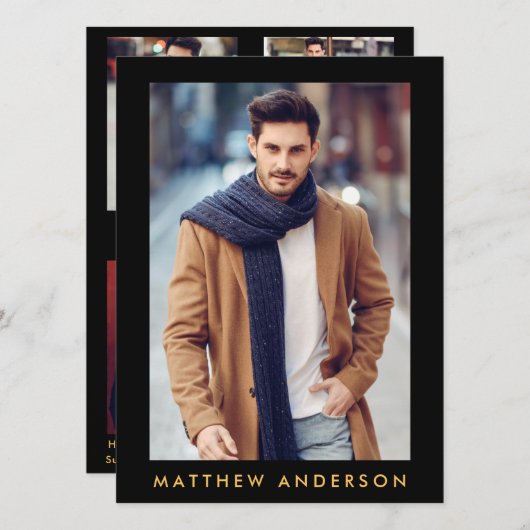 Model Actor Comp Kaart - 4 Foto Back Gold (Voorkant / Achterkant)