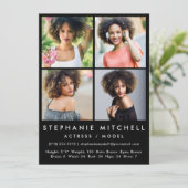 Model Actor Comp Kaart 4 Vierkante foto Blk (Staand voorkant)