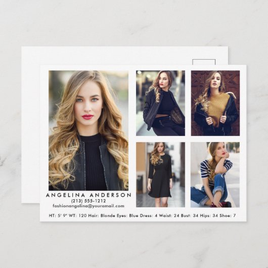 Model Actor Comp Kaart 5 Foto Briefkaart W (Voorkant / Achterkant)