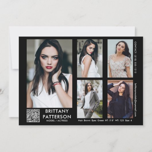 Model Actor Comp Kaart 5 Foto Uw QR-code (Voorkant)