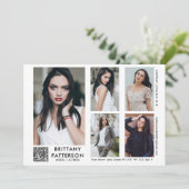 Model Actor Comp Kaart 5 Foto Uw QR-code (Staand voorkant)