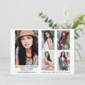 Model Actor Comp Kaart 5 Foto White, 5 x7 (Staand voorkant)