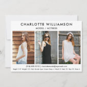 Model Actor Comp Kaart 5x7 White 3 Photo (Voorkant)