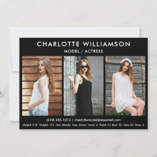 Model Actor Comp Kaart 5x7 zwart 3 foto