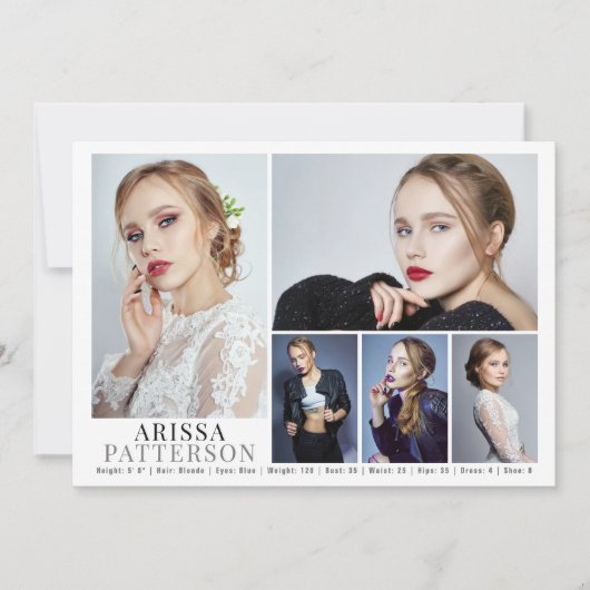 Model Actor Comp Kaart 6 Foto 5x7 (Voorkant)