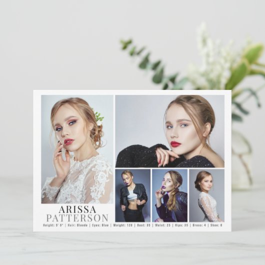Model Actor Comp Kaart 6 Foto 5x7 (Staand voorkant)