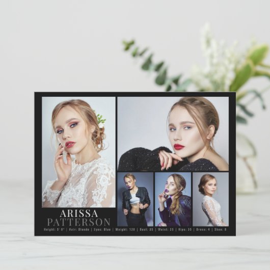 Model Actor Comp Kaart 6 Foto 5x7 (Staand voorkant)