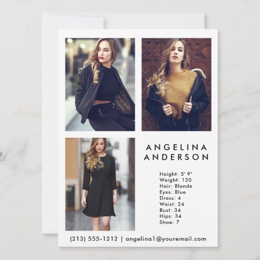 Model Actor Comp Kaart Blk - 3 Foto terug WB (Achterkant)