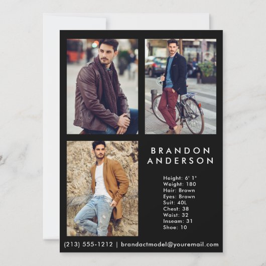 Model Actor Comp Kaart Name Wh- 3 Foto Back (Achterkant)