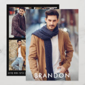 Model Actor Comp Kaart Name Wh- 3 Foto Back (Voorkant / Achterkant)