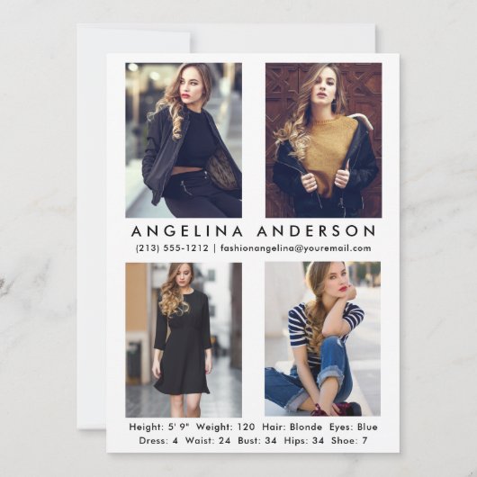 Model Actor Comp Kaart Wh- 4 Foto Terug - Script (Achterkant)