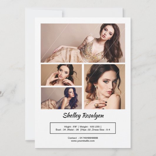 Model Actor Comp Kaart. Zed kaart. Zaadkaart Kaart (Achterkant)