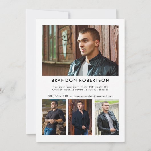 Model Actor Comp Zed Kaart 5x7 | Foto 2 Sided 5 (Achterkant)