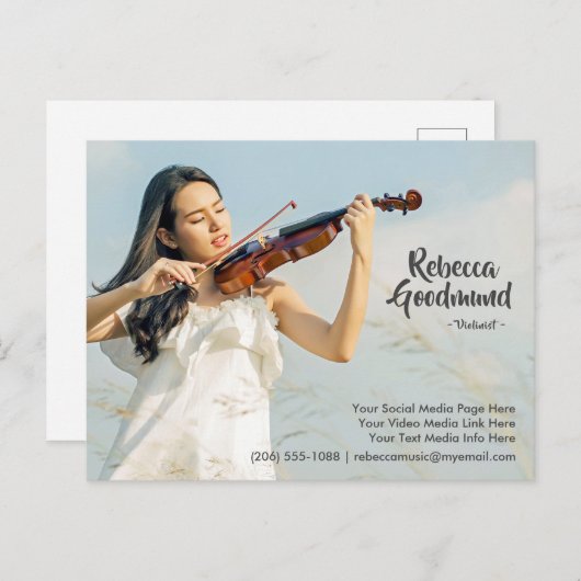 Model Actor Entertainer Foto Comp Sjabloon Briefkaart (Voorkant / Achterkant)