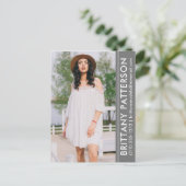 Model Actor Foto Comp Kaart Grijs Briefkaart (Staand voorkant)