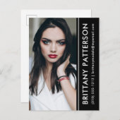Model Actor Foto Comp Kaart Zwart Streep Briefkaar (Voorkant / Achterkant)