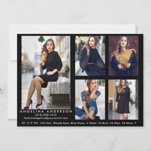 Model Actor Foto Pro Comp Kaart - 5 Foto terug B (Achterkant)