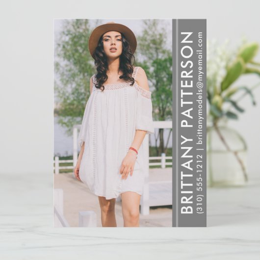 Model Actor Foto Pro Comp Kaart grijs (Staand voorkant)