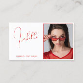 Model Actor Foto Promotie Rood en Wit Visitekaartje (Voorkant)