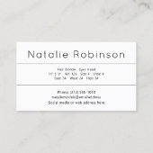 Model Actor Foto Promotie Wit en Zwart Visitekaartje (Achterkant)