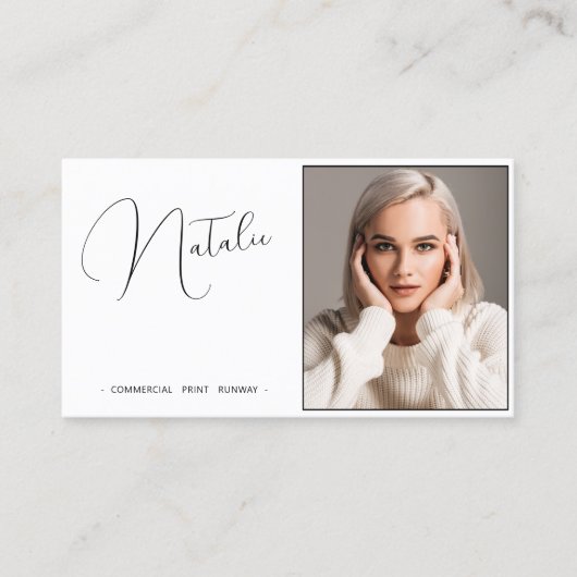 Model Actor Foto Promotie Wit en Zwart Visitekaartje (Voorkant)