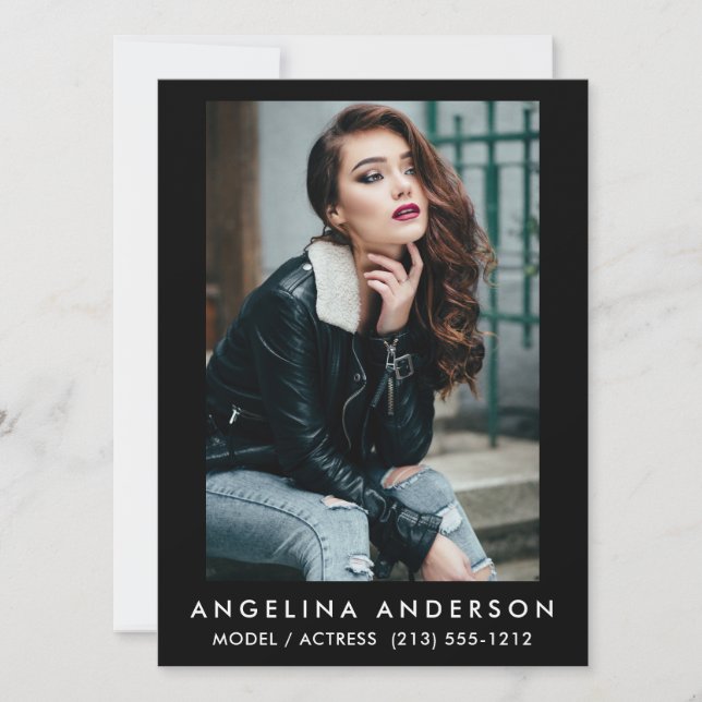 Model Actor-fotokaart zwart (Voorkant)