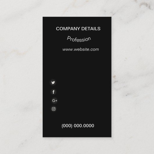 Model Actor Headshot Visitekaartje (Achterkant)