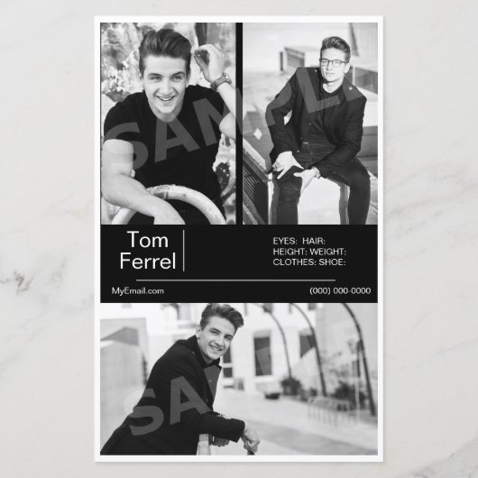 Model Actor Headshot Zed (Achterkant)