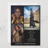 Model Actor Modeling Comp Card 4 Photo Black Kaart (Achterkant)